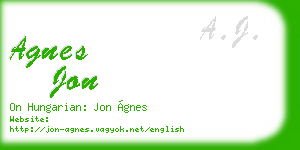 agnes jon business card